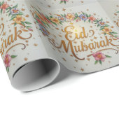Frohes Eid Al-Fitr Mubarak Weißes Geschenkpapier  (Rolleneckpunkt)