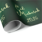 Frohes Eid Mubarak Grünes Elegantes Verpackungspap Geschenkpapier (Rolleneckpunkt)