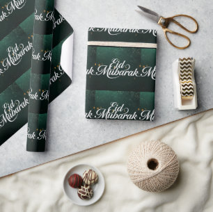 Frohes Eid Mubarak Weiß Elegantes Verpackungspapie Geschenkpapier