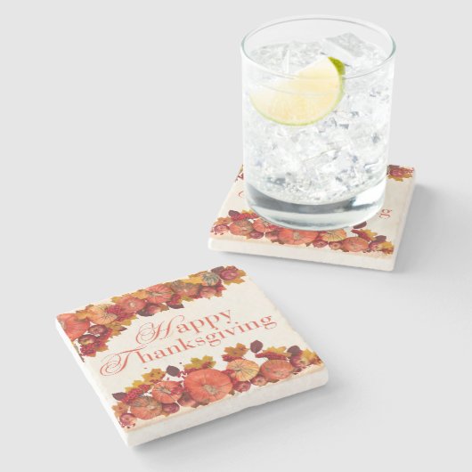 Frohes Erntedankfest 2024 Steinuntersetzer (Seitenansicht)