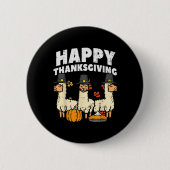 Frohes Erntedankfest 3 Llama Herbst Herbst Alpaka Button (Vorderseite)