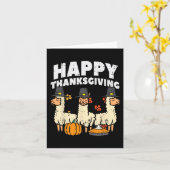 Frohes Erntedankfest 3 Llama Herbst Herbst Alpaka Karte (Gelbe Blume)