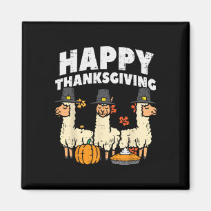 Frohes Erntedankfest 3 Llama Herbst Herbst Alpaka  Magnet