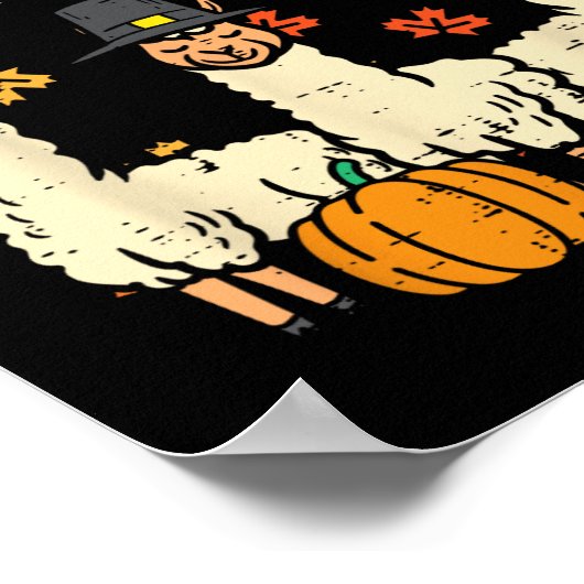 Frohes Erntedankfest 3 Llama Herbst Herbst Alpaka Poster (Ecke)