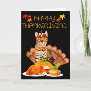 Frohes Erntedankfest Bengal Katze Geschenk Katze L Karte