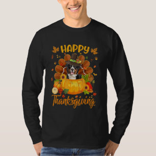Frohes Erntedankfest Berner Sennenhund Truthahn Kü T-Shirt