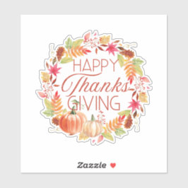 Frohes Erntedankfest Blumenzerfall Wreath Aufkleber