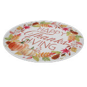 Frohes Erntedankfest Blumenzerfall Wreath Schneidebrett (Ecke)