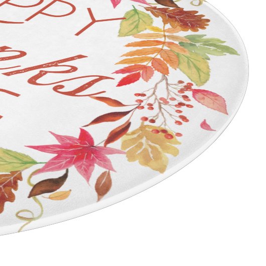 Frohes Erntedankfest Blumenzerfall Wreath Schneidebrett (Ecke)