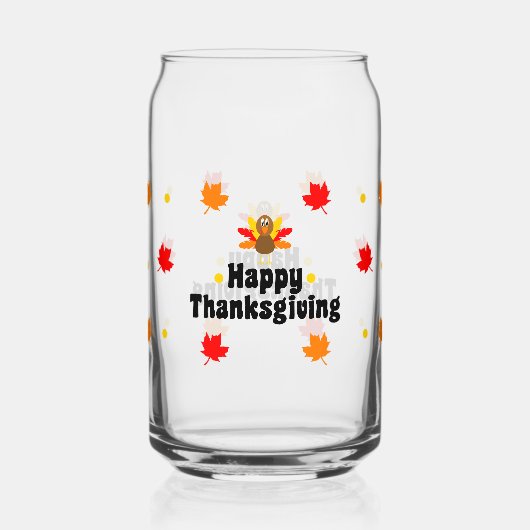 Frohes Erntedankfest Can Glas Fall Trinkglas (Vorderseite)