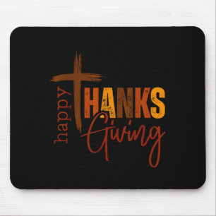 Frohes Erntedankfest Christliches Kreuz Truthahn K Mousepad