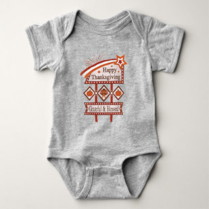 Frohes Erntedankfest Dankbar & Gesegnet Retro-Schi Baby Strampler
