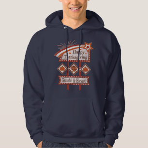 Frohes Erntedankfest Dankbar & Gesegnet Retro-Schi Hoodie
