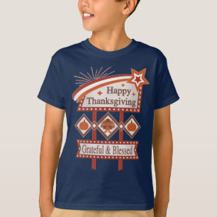 Frohes Erntedankfest Dankbar & Gesegnet Retro-Schi T-Shirt