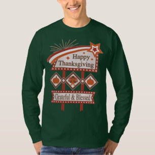 Frohes Erntedankfest Dankbar & Gesegnet Retro-Schi T-Shirt