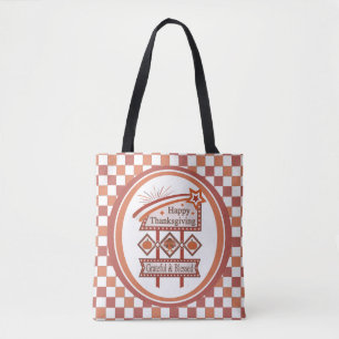 Frohes Erntedankfest Dankbar & Gesegnet Retro-Schi Tasche