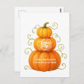 Frohes Erntedankfest Dankbare Kürbisse Postkarte (Vorne/Hinten)