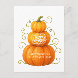 Frohes Erntedankfest Dankbare Kürbisse Postkarte