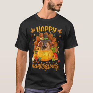 Frohes Erntedankfest Deutscher Schäferhund Truthah T-Shirt