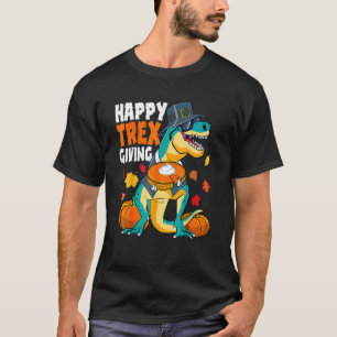 Frohes Erntedankfest Dinosaurier Jungen Rex Kürbis T-Shirt