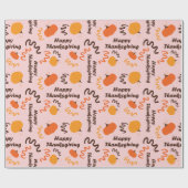 Frohes Erntedankfest Fall Ernte Pumpkin Nahtlos Geschenkpapier (Flach)