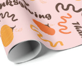 Frohes Erntedankfest Fall Ernte Pumpkin Nahtlos Geschenkpapier (Rolleneckpunkt)