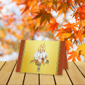 Frohes Erntedankfest Fall Floral Pumpkin Gelb Karte