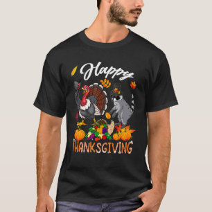 Frohes Erntedankfest Fall Türkei Dabbing Raccoon W T-Shirt