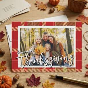 Frohes Erntedankfest Familienfoto Herbst Dankbarke Feiertagskarte