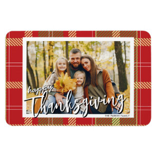 Frohes Erntedankfest Familienfoto Herbst Dankbarke Magnet