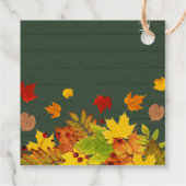 Frohes Erntedankfest farbenfrohe Blätter auf Holz Geschenkanhänger (Rückseite)
