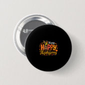 Frohes Erntedankfest Farbige Herbstblätter Kolibri Button (Vorne & Hinten)