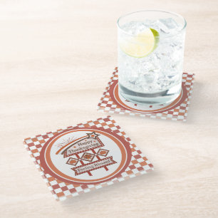 Frohes Erntedankfest Gefühl Dankbar Retro-Schild Glasuntersetzer