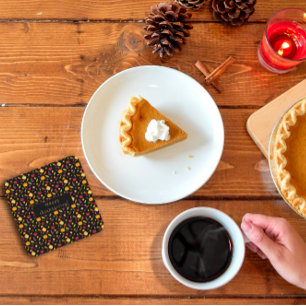 Frohes Erntedankfest Gemüse Muster schwarz Rechteckiger Pappuntersetzer