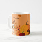 Frohes Erntedankfest Gnom Kürbis Kunst Kaffeetasse (Vorderseite Links)