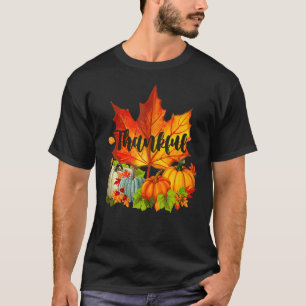 Frohes Erntedankfest Herbst Ahornblätter T T-Shirt