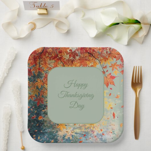 Frohes Erntedankfest, Herbst Herbstsaison, Modern Pappteller (Hochzeit)