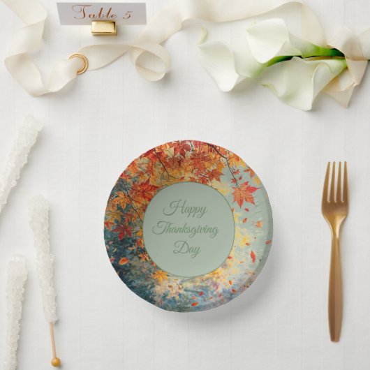 Frohes Erntedankfest, Herbst Herbstsaison, Modern Pappteller (Hochzeit)