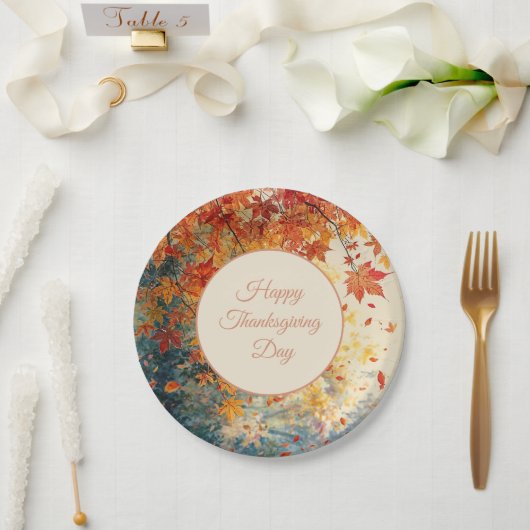 Frohes Erntedankfest, Herbst Herbstsaison, Modern Pappteller (Hochzeit)