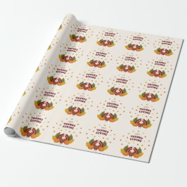 Frohes Erntedankfest Herbst Kürbis Geschenkpapier