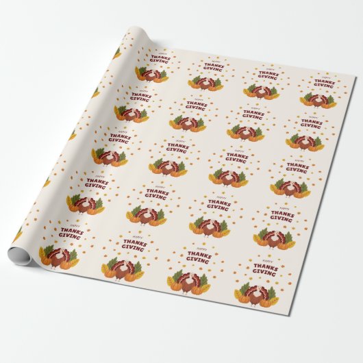 Frohes Erntedankfest Herbst Kürbis Geschenkpapier (Ungerollt)