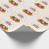 Frohes Erntedankfest Herbst Kürbis Geschenkpapier (Ecke)