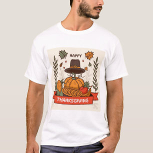 Frohes Erntedankfest Herbst Kürbisse & Blätter Kra T-Shirt