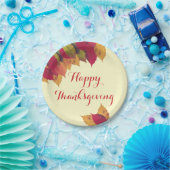 Frohes Erntedankfest Herbst Saisonale Blätter Pappteller (Party)