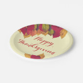 Frohes Erntedankfest Herbst Saisonale Blätter Pappteller (Schrägansicht)