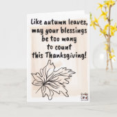 Frohes Erntedankfest Herbstblätter Karte (Gelbe Blume)