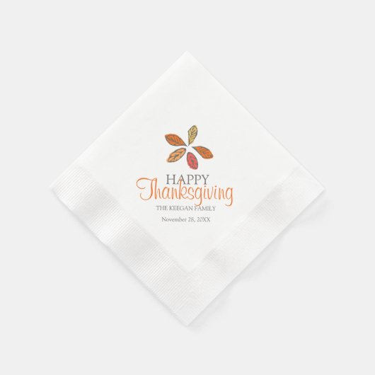 Frohes Erntedankfest hinterlässt orange graue Serv Serviette (Ecke)