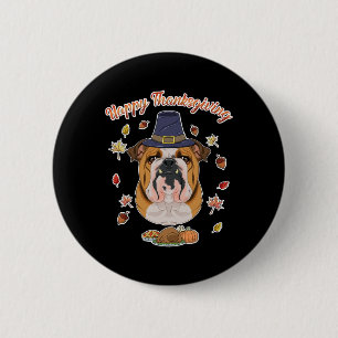 Frohes Erntedankfest ich Hunde Liebhaber ich Engli Button