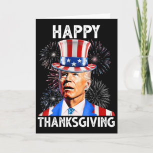 Frohes Erntedankfest Joe Biden Feuerwerk Patriotis Karte