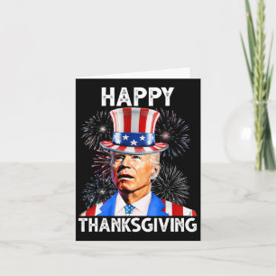 Frohes Erntedankfest Joe Biden Feuerwerk Patriotis Karte
